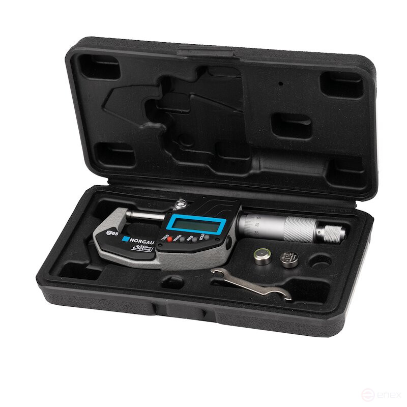Микрометр цифровой NORGAU Industrial 0-25 мм, NMD-2565D
