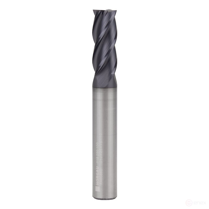 Фреза концевая твердосплавная NORGAU Industrial антивибрационная 10 мм, Z4, VHM/TiALN.