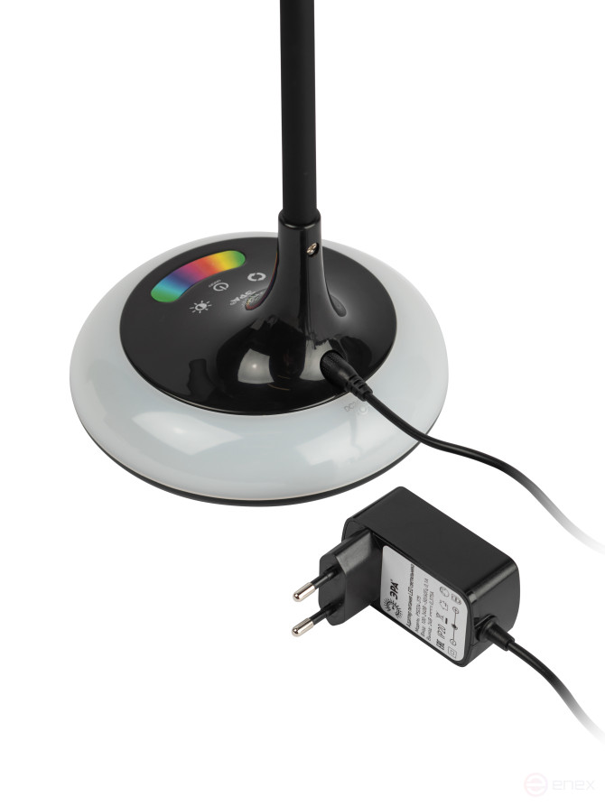 Настольный светильник ЭРА NLED-481-10W-BK светодиодный с RGB ночником черный