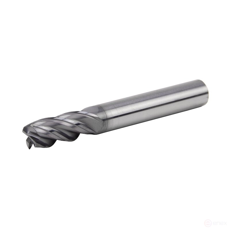 Radius milling cutter NORGAU Industrial high-performance 8 mm, R1 mm, Z4, VHM/AlCrSiN