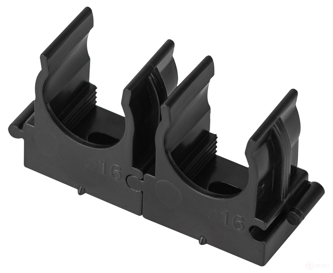 Крепеж-клипса ЭРА CLIP-16-B-MP для трубы прямой монтаж черная d16мм 100шт