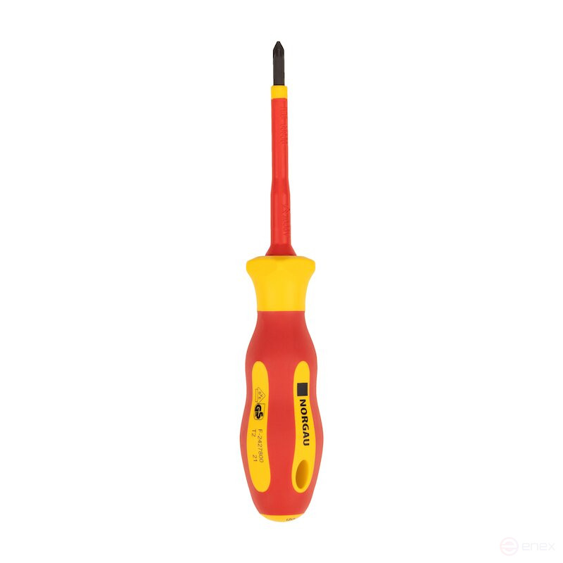 Отвертка диэлектрическая крестовая NORGAU Industrial PZ1x80 мм, тип N171