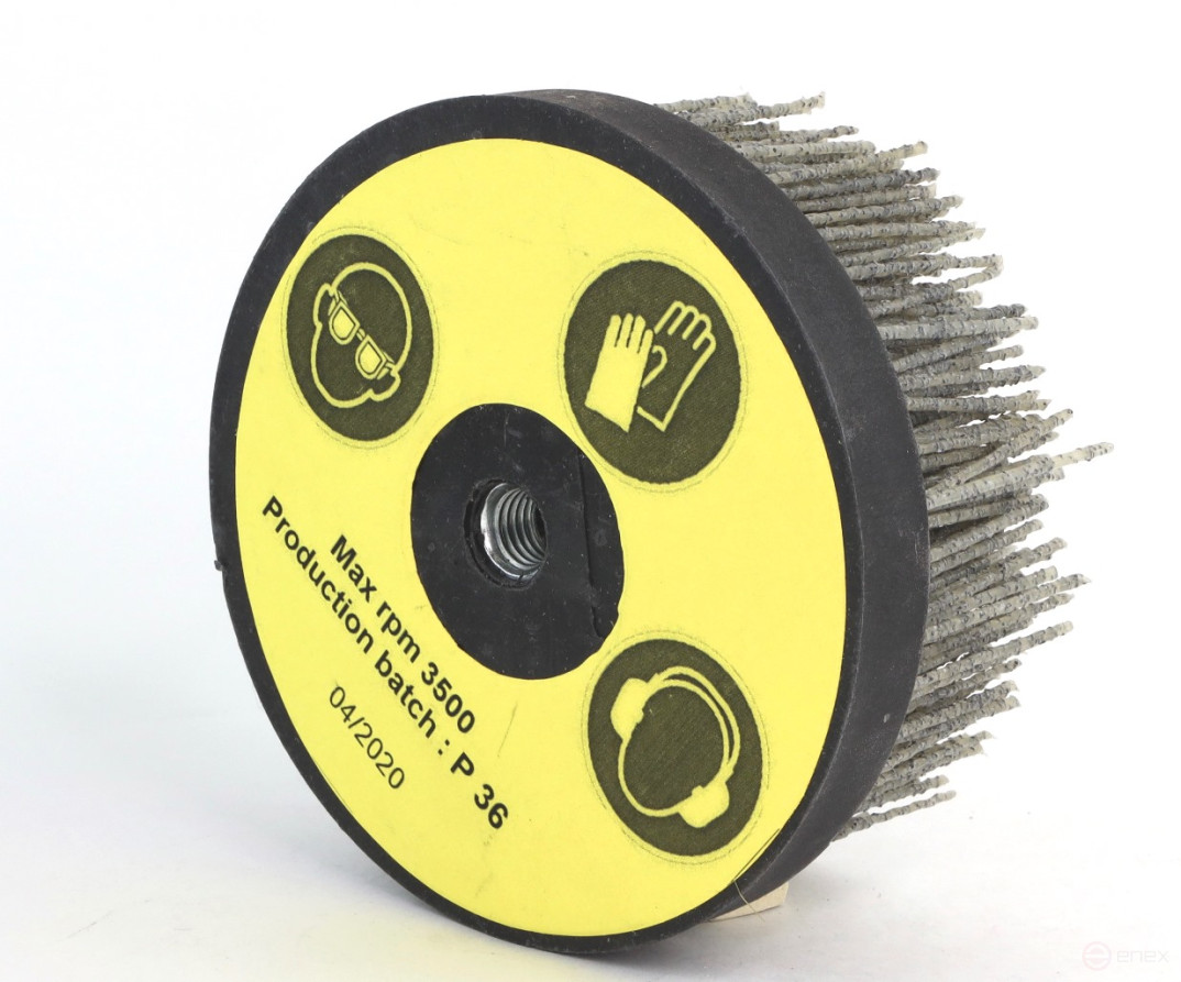 Щетка чашечная Д140*M14, ворс полимер-абразив P36 по дереву для УПМ УШМ (болгарка) (3-100)