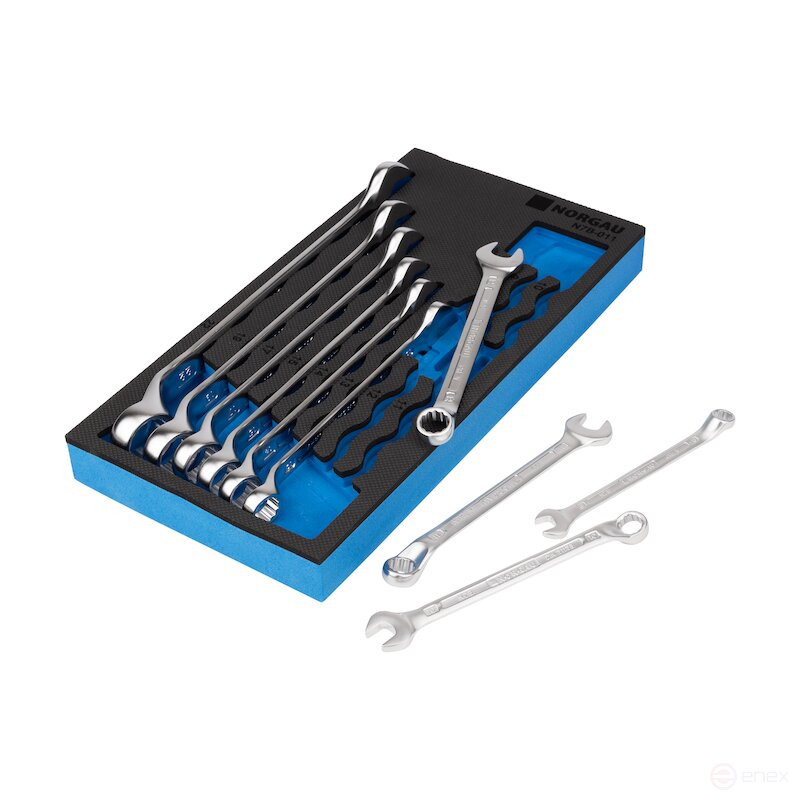 Набор гаечных комбинированных ключей NORGAU Industrial 11 предметов, N7B-011, форма В