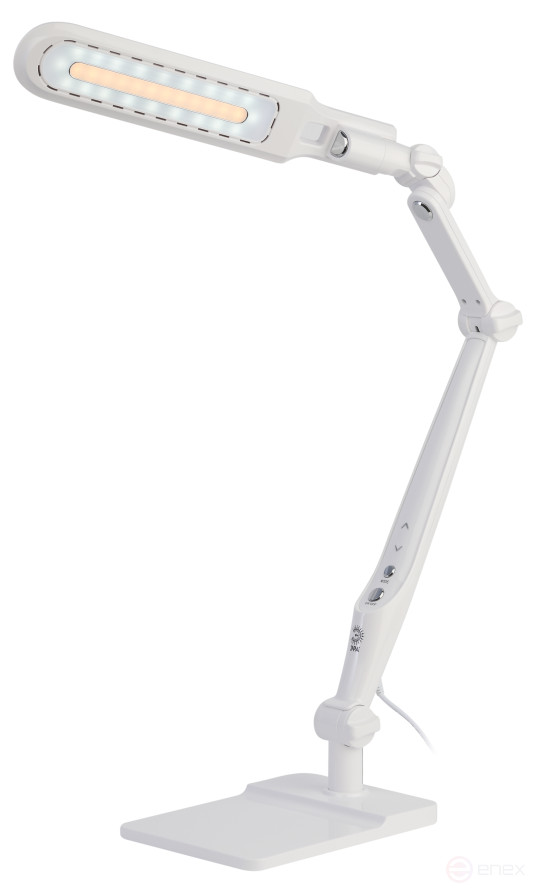 Настольный светильник ЭРА NLED-497-12W-W светодиодный на струбцине и с основанием белый