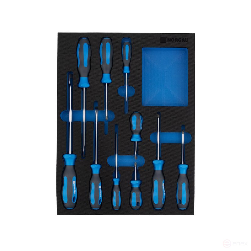 Набор отверток NORGAU Industrial в ложементе SL/PH/PZ 10 предметов, N151-161-010