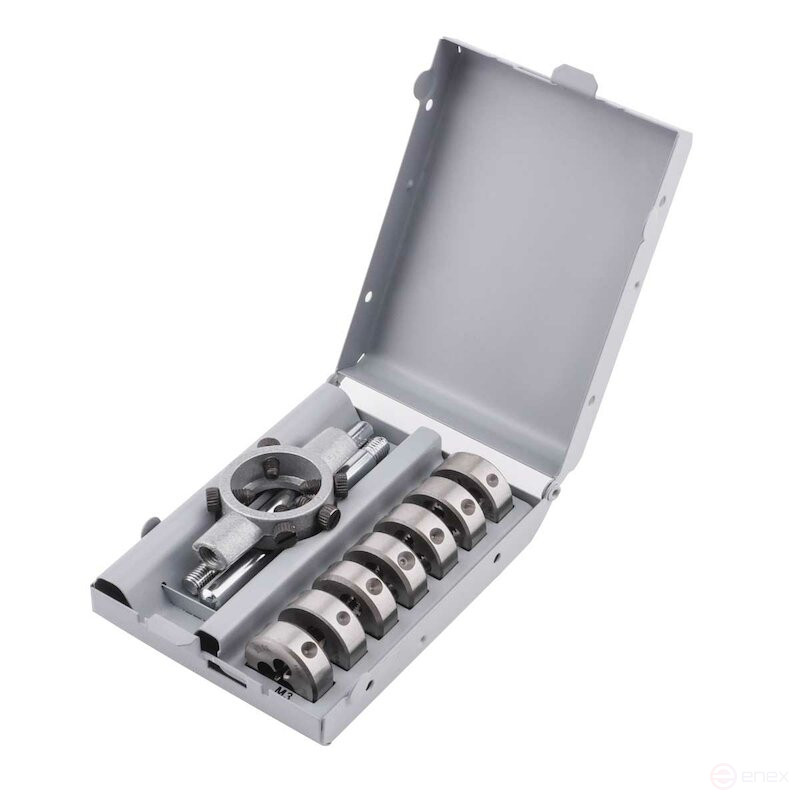 Set of dies NORGAU Industrial metric M3-M12, 7 pieces, HSS