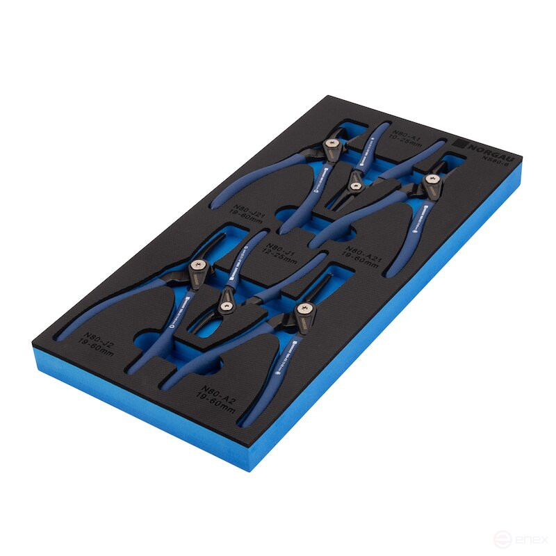 Set of locking ring pullers NORGAU Industrial NS80-6, 6 items