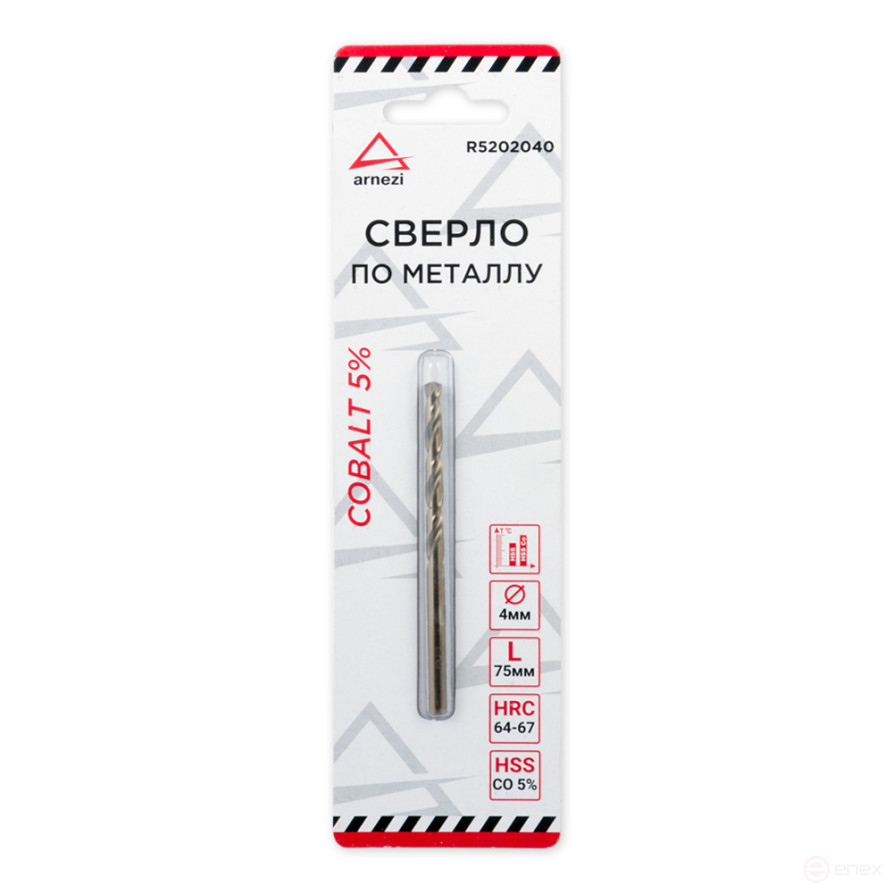 Metal drill bit HSS 4.0mm Cobalt 5% ARNEZI R5202040