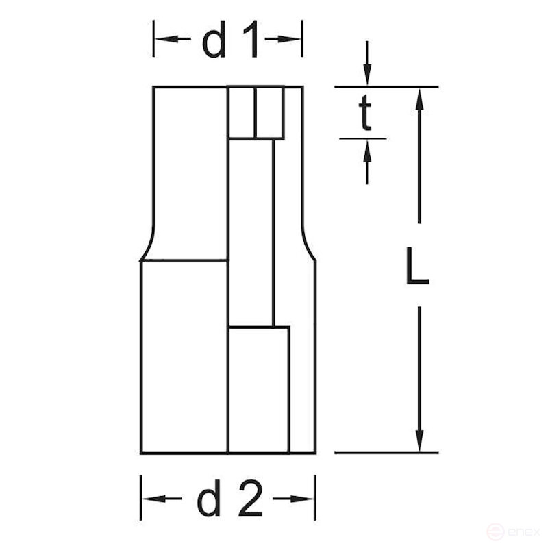 Головка торцевая шестигранная NORGAU Industrial 1/2", 19 мм, N19-19