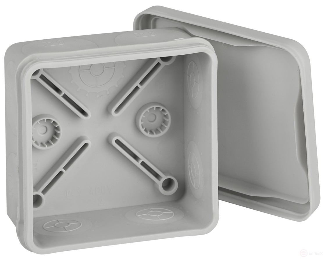 Soldering box ERA KOR-80-80-40- 9g-2MP Two-component HF UV resistant 80x80x40mm grey Direct mounting IP67