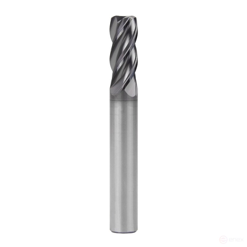 Radius milling cutter NORGAU Industrial high-performance 8 mm, R1 mm, Z4, VHM/AlCrSiN