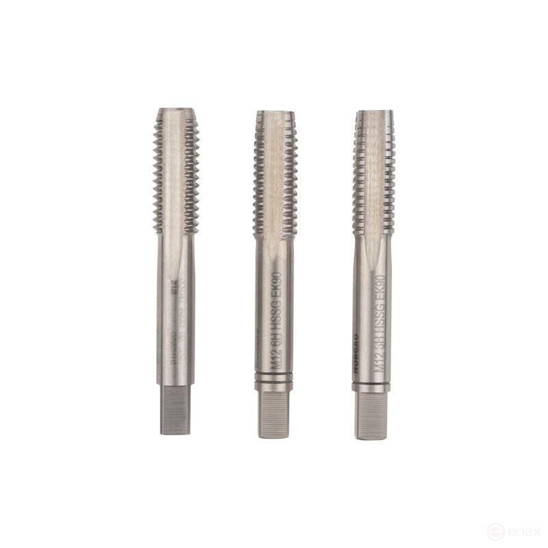 Комплект ручных метчиков NORGAU Industrial M12, HSS, 3 предмета