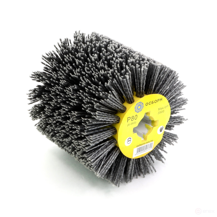 Щетка валик Д110*100*19, ворс полимер абразив P80 по дереву для щеточных шлиф машин с валом Д19+4 (6-083)