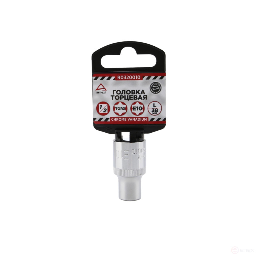Головка 1/2" внешний TORX Е10 L=38 мм, на холдере ARNEZI R0320010