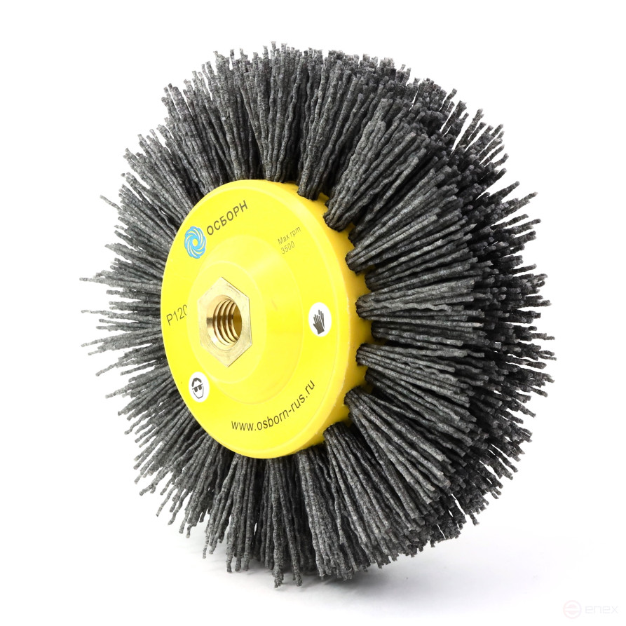 Щетка дисковая Д150*40*M14, ворс полимер абразив P120 по дереву для УПМ УШМ (болгарка) (6-013)
