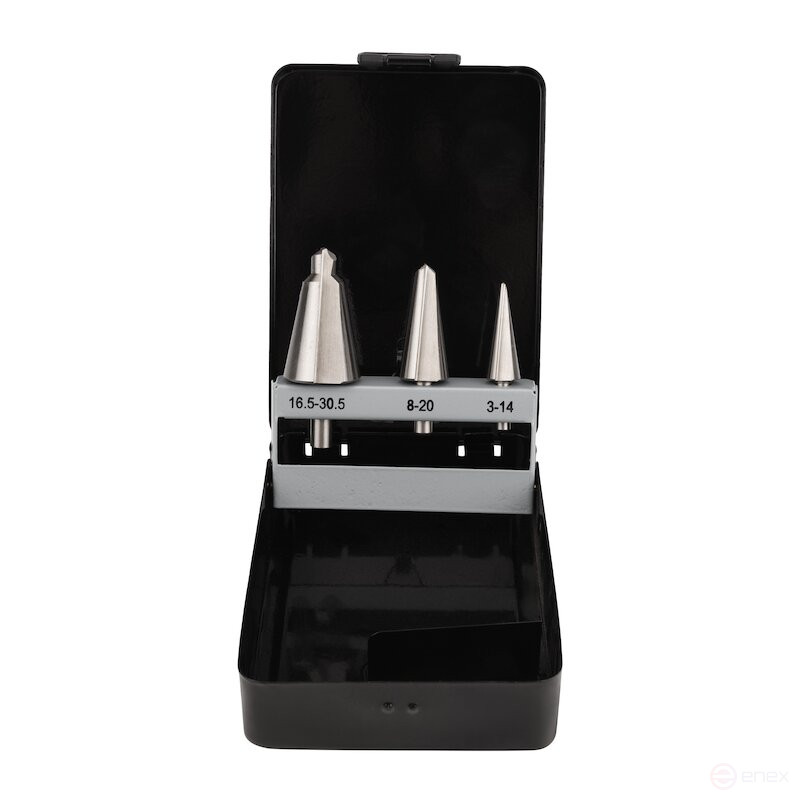 Набор конических сверл NORGAU industrial по металлу 3-30.5 мм, HSS, 3 предмета