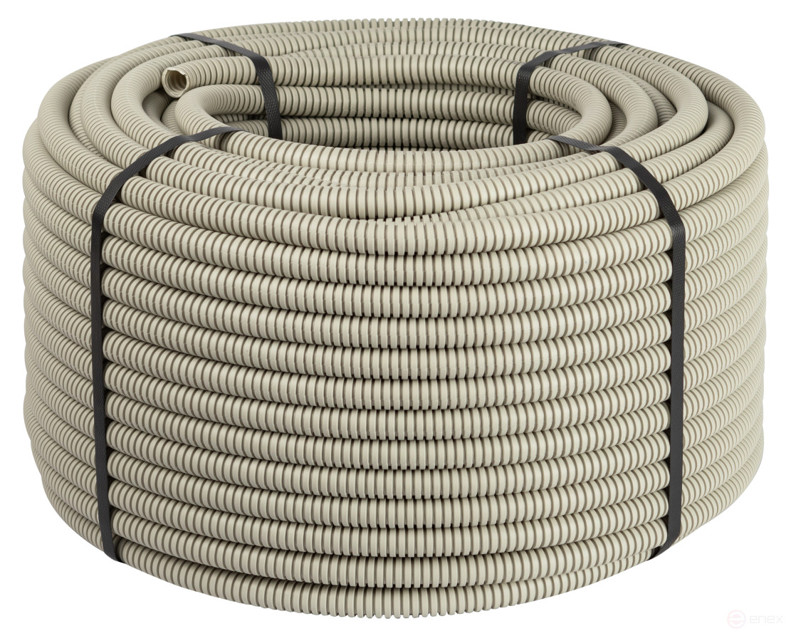 PVC corrugated pipe of THE GOFR ERA-20-100- PVC-T heavy grey d 20mm with probe 100m