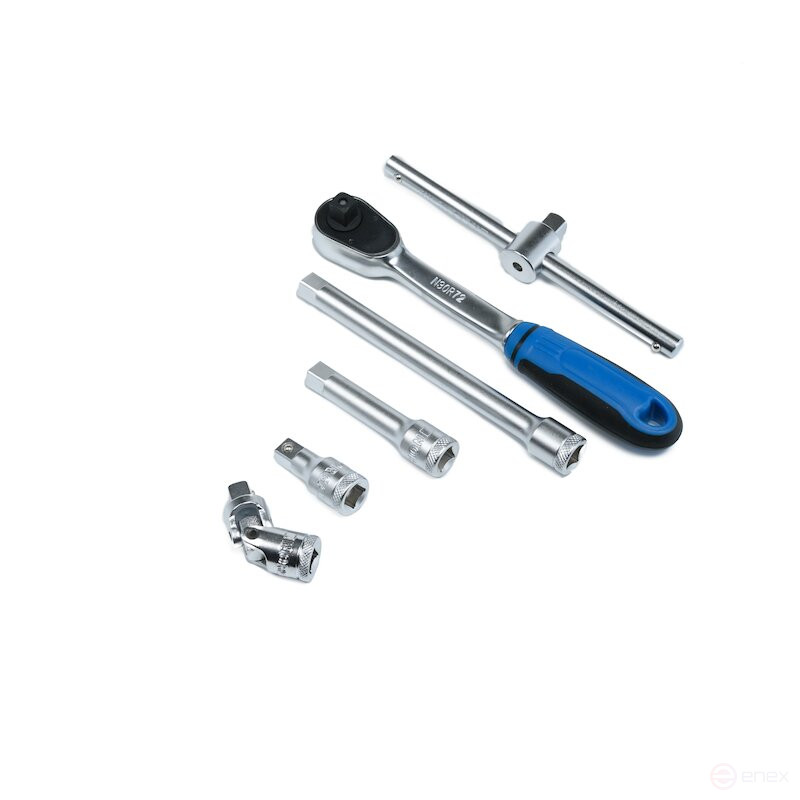 Набор шестигранных торцевых головок NORGAU Industrial с аксессуарами 3/8", 22 предмета, N3022-S622 в металлическом ящике