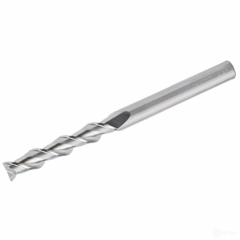 End mill NORGAU Industrial with elongated cutting part 2 mm, Z2, VHM