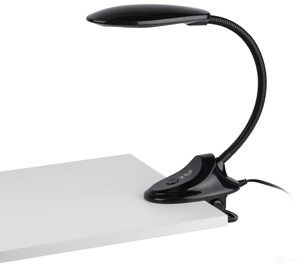 Настольный светильник ЭРА NLED-478-8W-BK светодиодный на прищепке черный