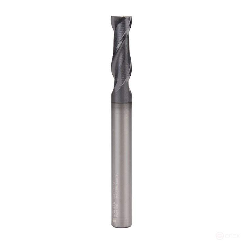 Фреза концевая универсальная NORGAU Industrial по металлу 10 мм, Z2, VHM/AlCrSin