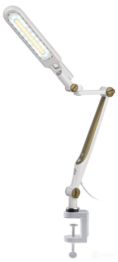 Настольный светильник ЭРА NLED-496-12W-G светодиодный на струбцине золото
