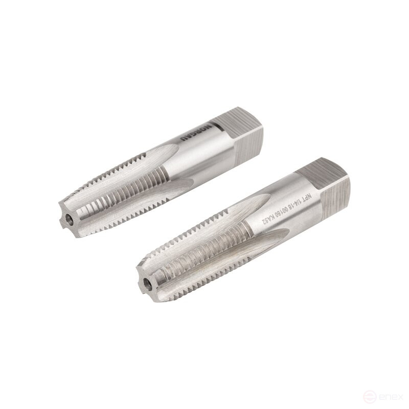 Set of hand taps NORGAU Industrial NPT1/4x18, HSS, 2 pieces