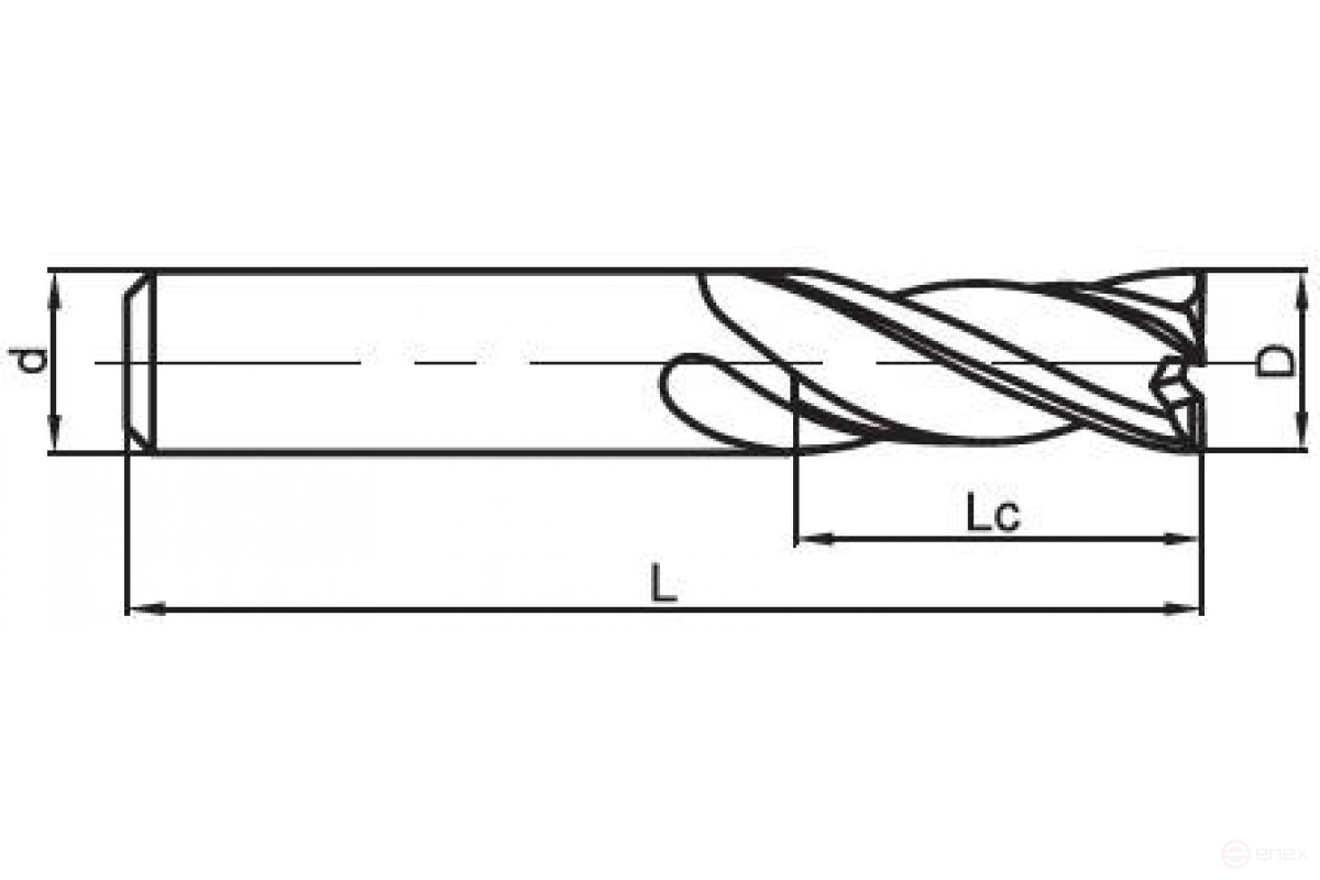 P20-S4-14-40-14-100 carbide end milling cutter