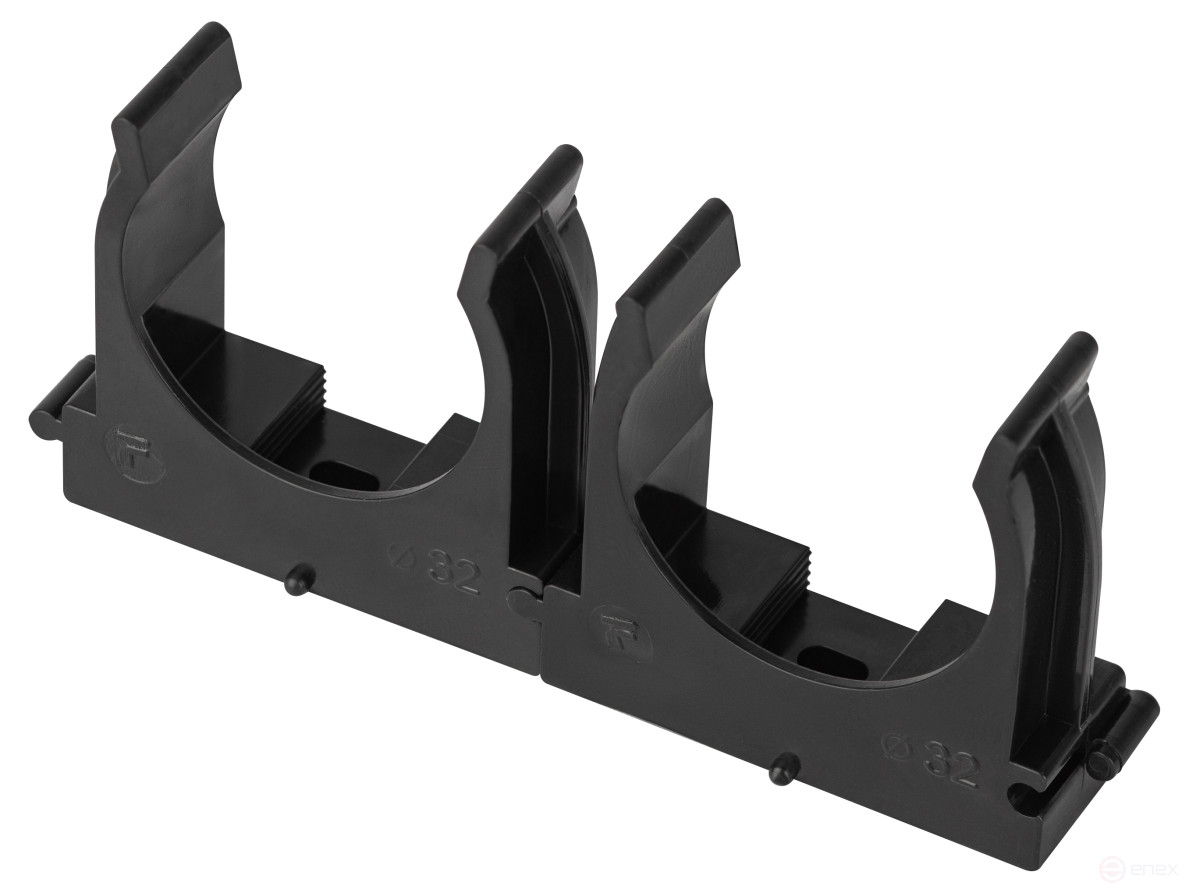 Крепеж-клипса ЭРА CLIP-32-B-MP для трубы прямой монтаж черная d32мм 50шт