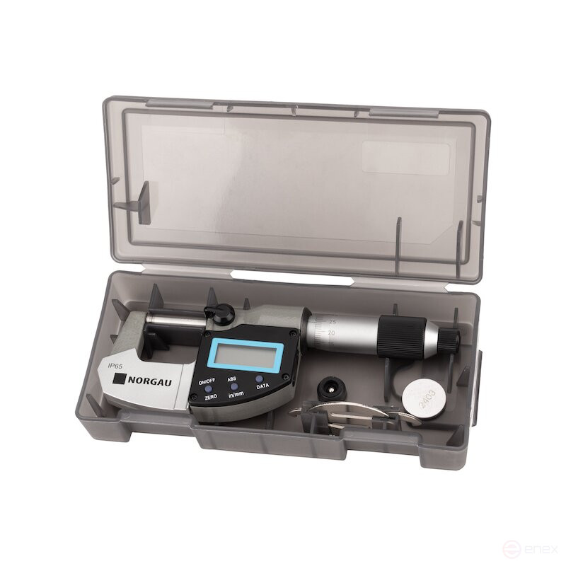Микрометр NORGAU Industrial цифровой 0-25 мм, NMD-165D