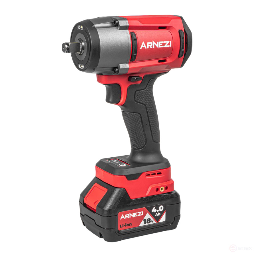 Гайковерт ударный аккумуляторный бесщеточный 1/2" 1180Nm 18V 4.0Ah ARNEZI R9000005