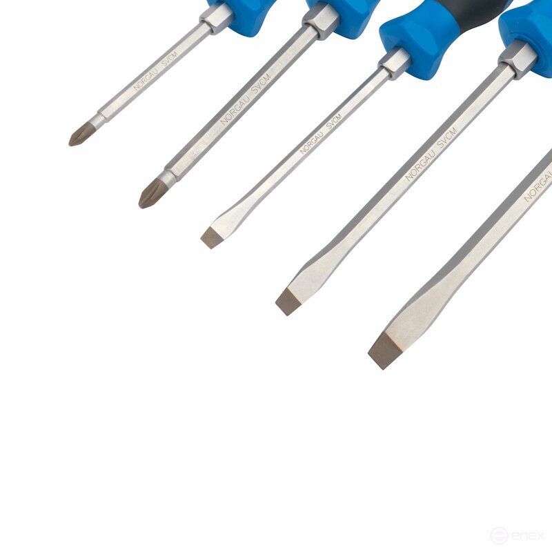 Set of reinforced screwdrivers NORGAU Industrial, 5 pieces, NBS155-163