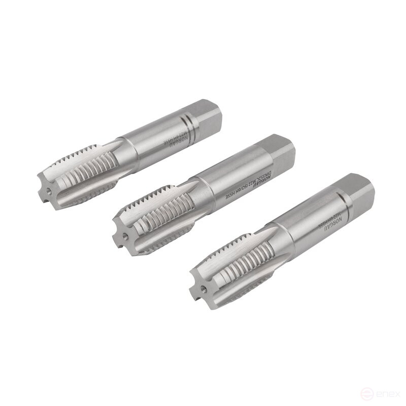 Комплект ручных метчиков NORGAU Industrial M22, HSS-E, 3 предмета