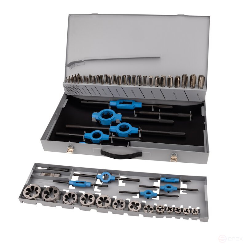 Набор ручных метчиков и плашек NORGAU Industrial M3-M24, HSS, 64 предмета