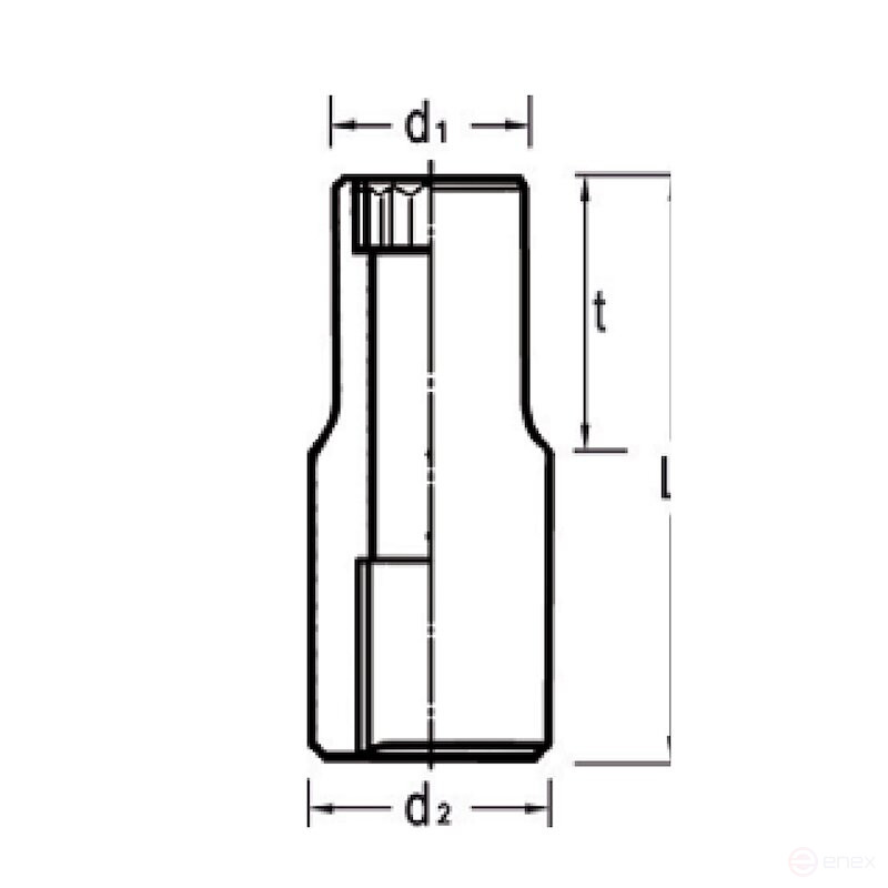 Головка торцевая NORGAU Industrial для винтов с наружным профилем Torx Е8, 1/4", N20TX-Е8