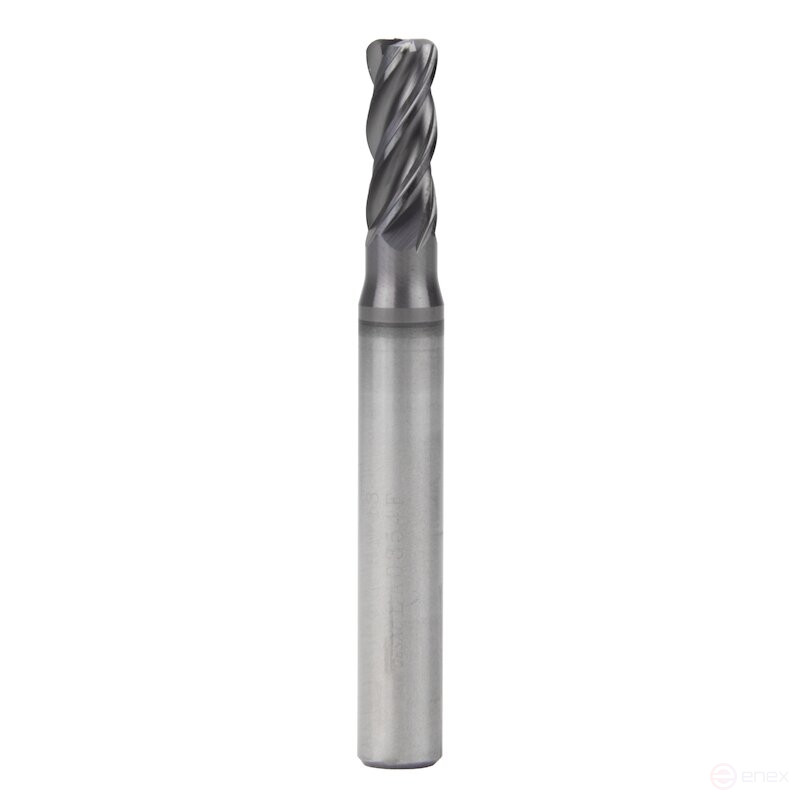 Radius milling cutter NORGAU Industrial high-performance 5 mm, R1 mm, Z4, VHM/AlCrSiN