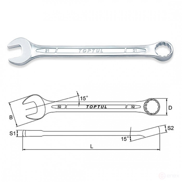 Ключ комбинированный 36 мм TOPTUL AAEB3636
