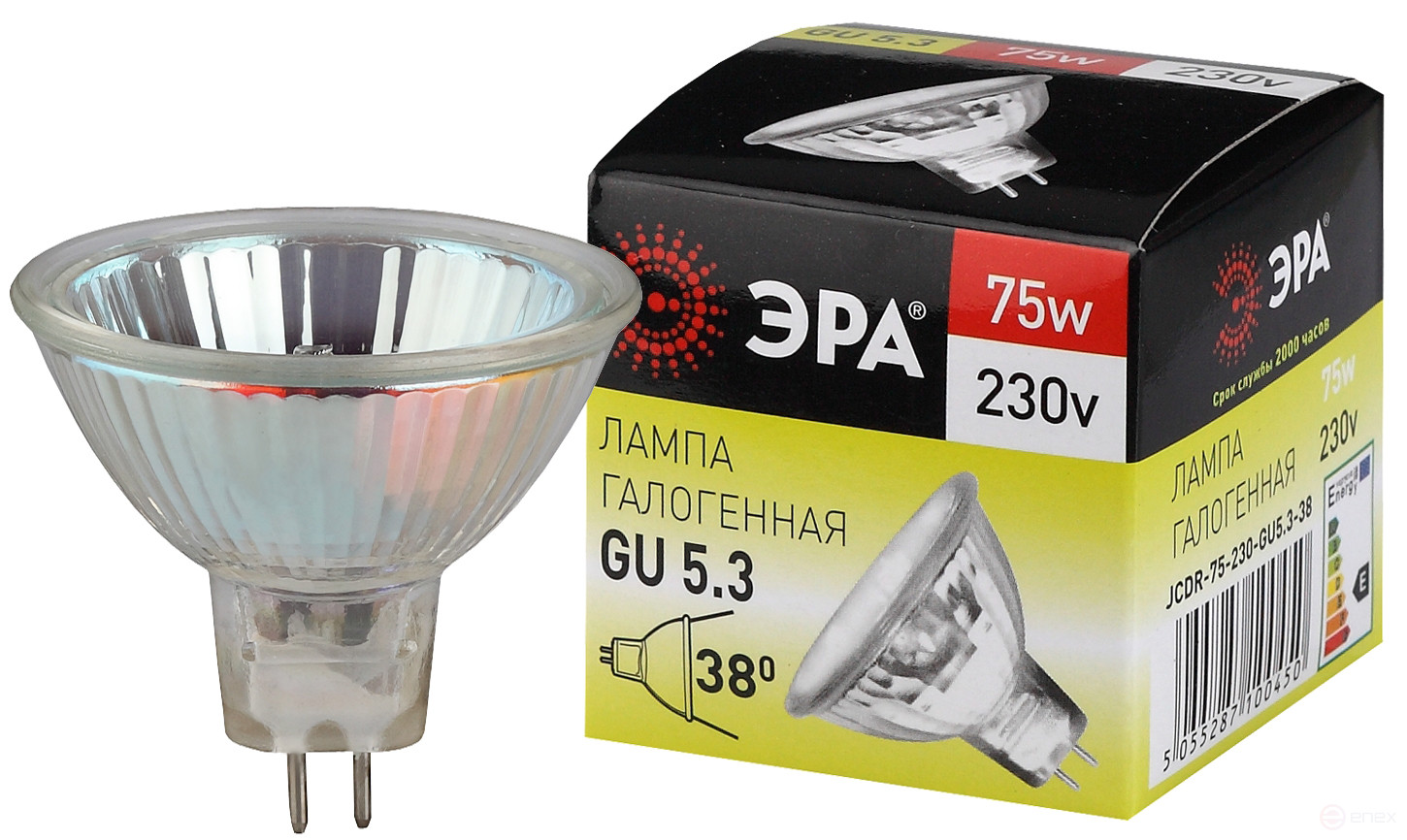 Halogen lamp ERA GU5.3-JCDR(MR16)-75W-230V-CL 75W soffit Warm white light GU5.3