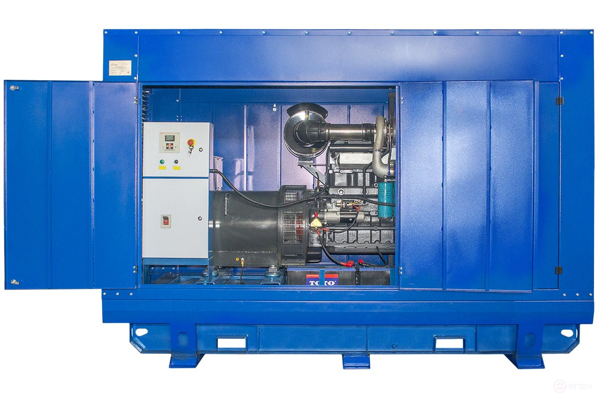 Diesel generator TSS ED-300-T400 in a weatherproof casing on a trailer