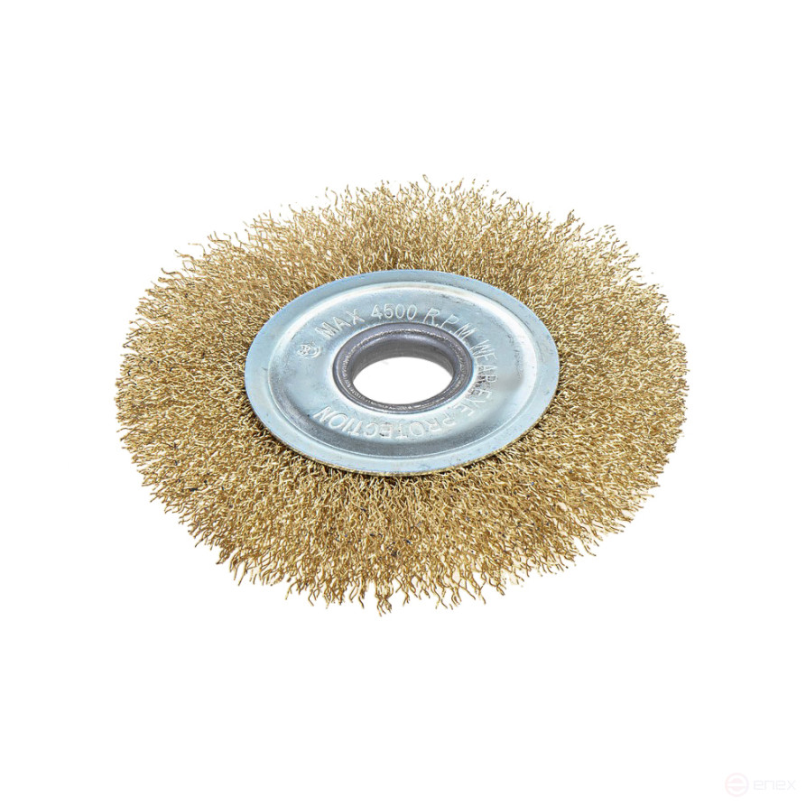 Flat ear brush 125 mm, fit 22.2 mm, latuned wire d=0.3mm, 4500 rpm ARNEZI R8042125