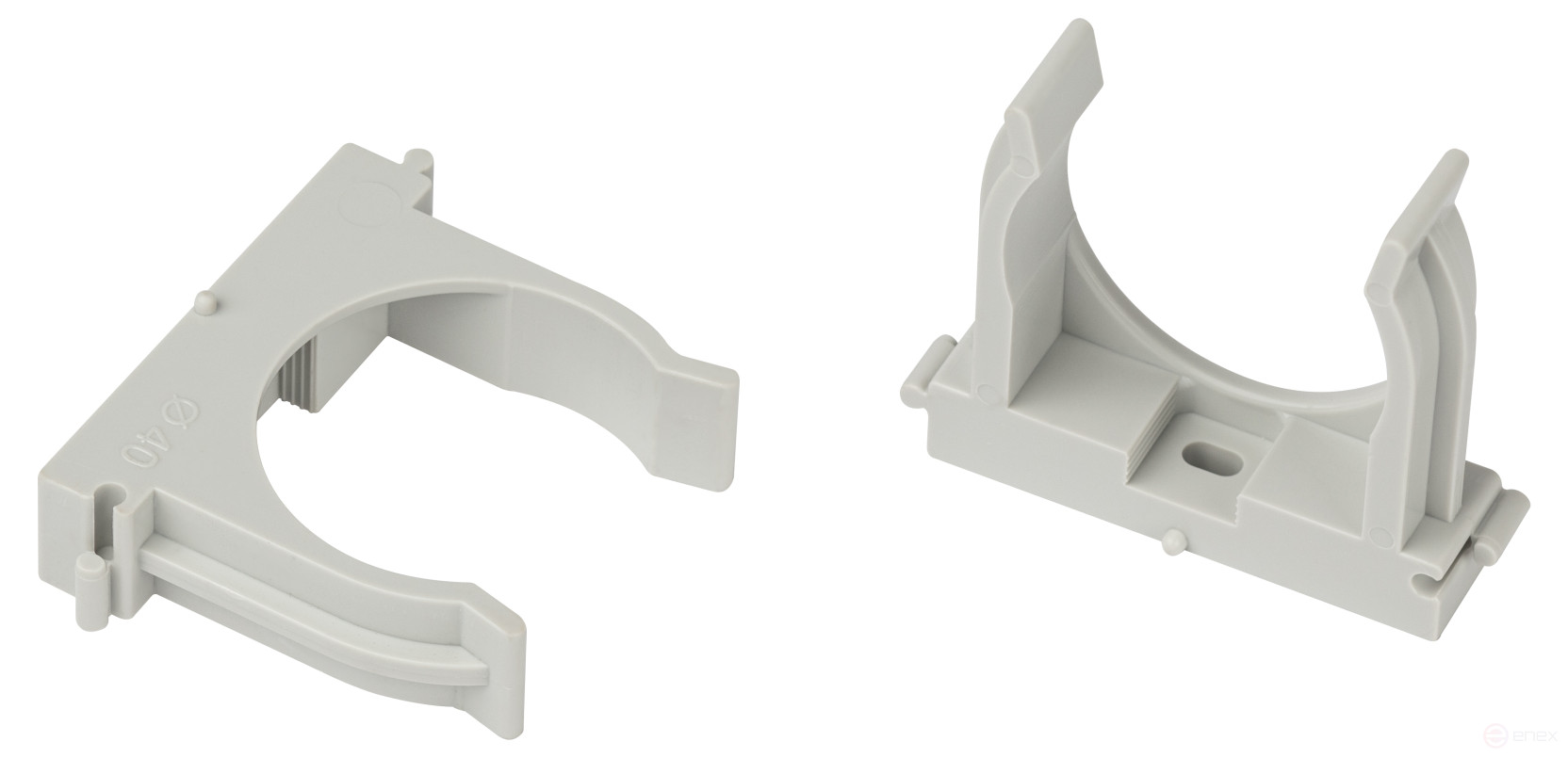 Крепеж-клипса ЭРА CLIP-40-G-MP для трубы прямой монтаж серая d40мм 25шт