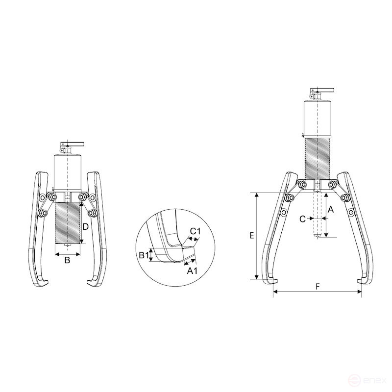 Съемник гидравлический NORGAU Industrial со встроенным насосом 8 т, NHPP-8