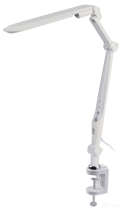 Настольный светильник ЭРА NLED-496-12W-W светодиодный на струбцине белый