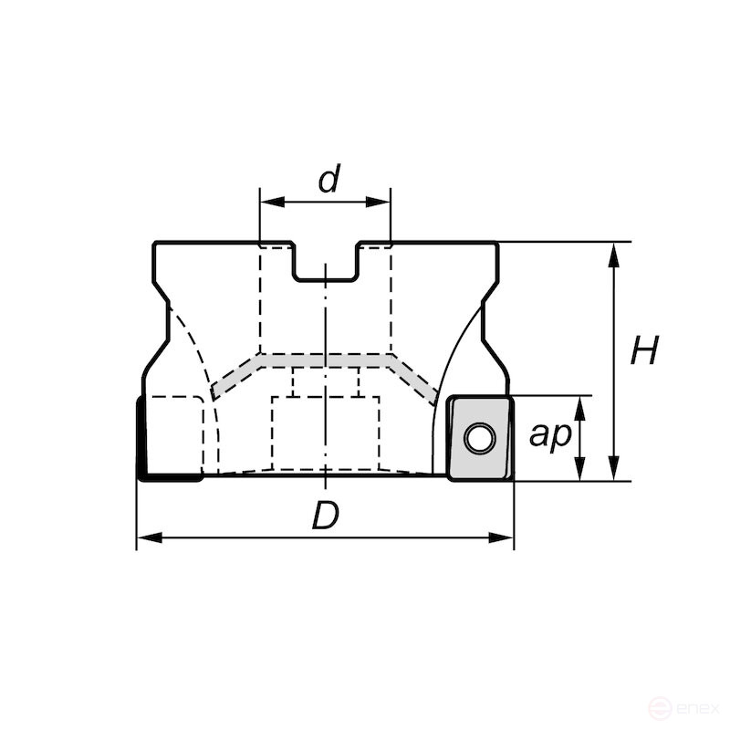 Фреза торцевая со сменными пластинами NORGAU Industrial N303.D50.22.Z4.12