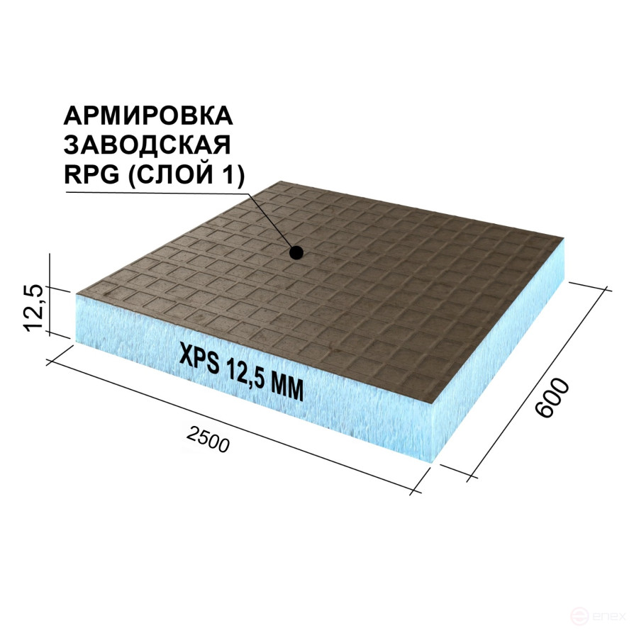 Панель Бейсик1 2500х600х12 #1 сетка1/эппс12
