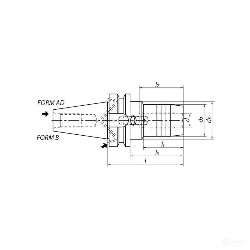 Патрон гидрозажимной NORGAU Industrial 25x83 мм, BT40, MAS403-BT