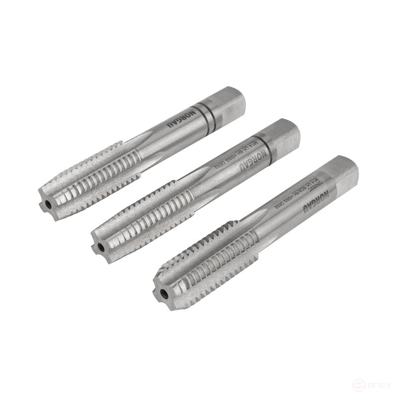 Комплект ручных метчиков NORGAU Industrial левого вращения M14, HSS, 3 предмета