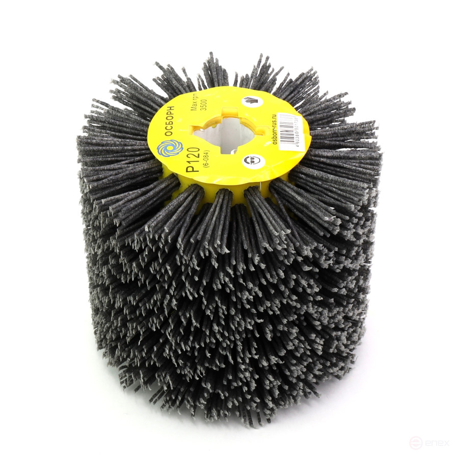 Щетка валик Д110*100*19, ворс полимер абразив P120 по дереву для щеточных шлиф машин с валом Д19+4 (6-084)