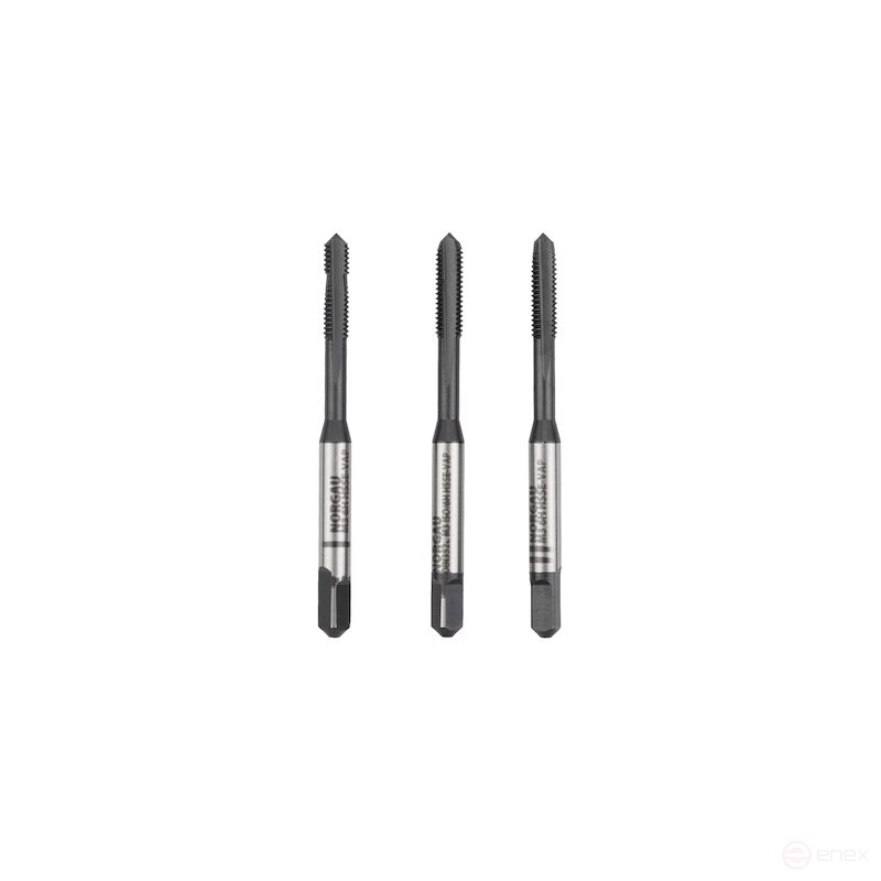 Set of hand taps NORGAU Industrial M3, HSS-E/VAP, 3 pieces
